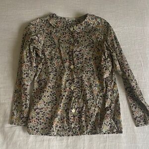 Mabo Floral Kids Blouse -Blueberries